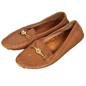 Coach Arlene Brown Gold Accent Penny Loafers Size 9.5B